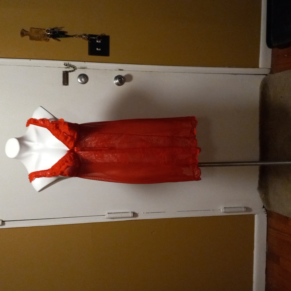 Red teddy dress +ruffles